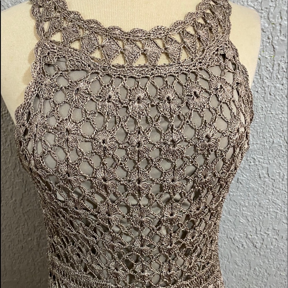 Brown textured long skin tight dress. Worn once.